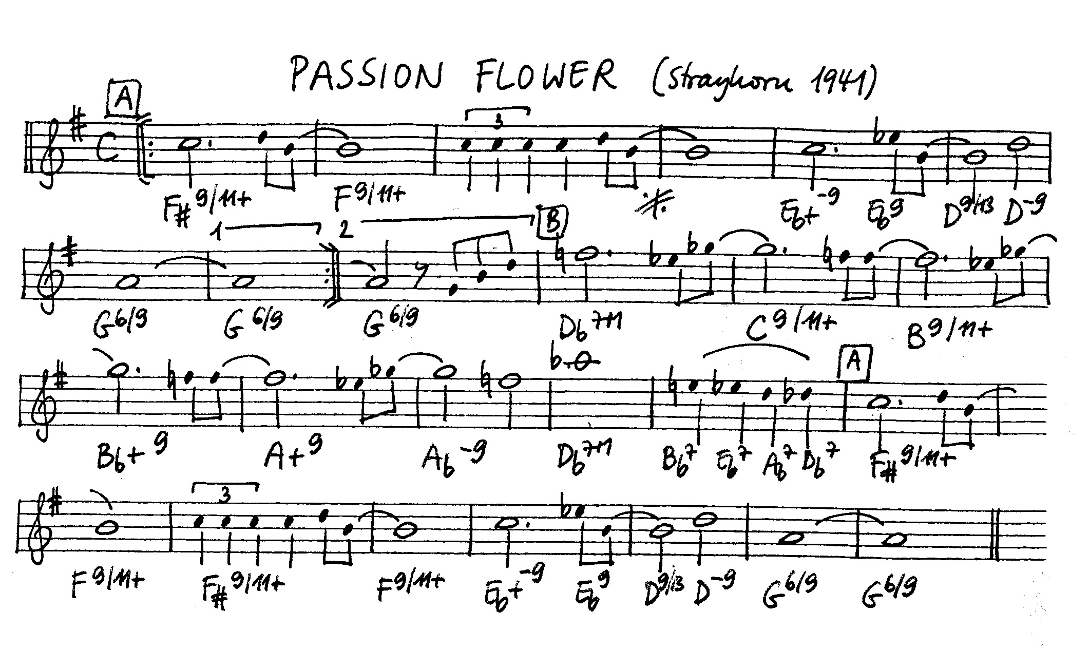 passion flower leadsheet – book us for your next 20s or gatsby event